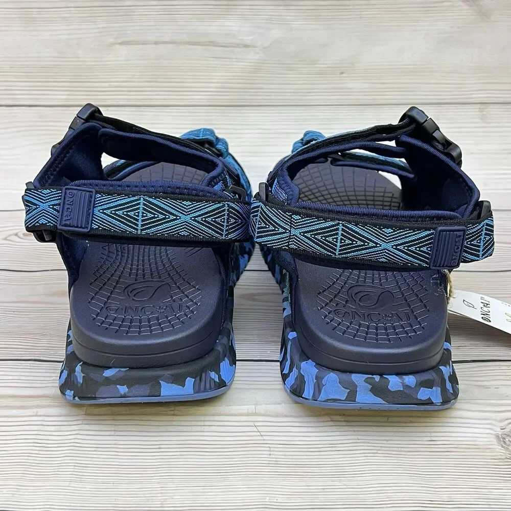 ONCAI Hiking Orthotic Sport Sandals Mens 15 Blue Recovery Walking Arch Support